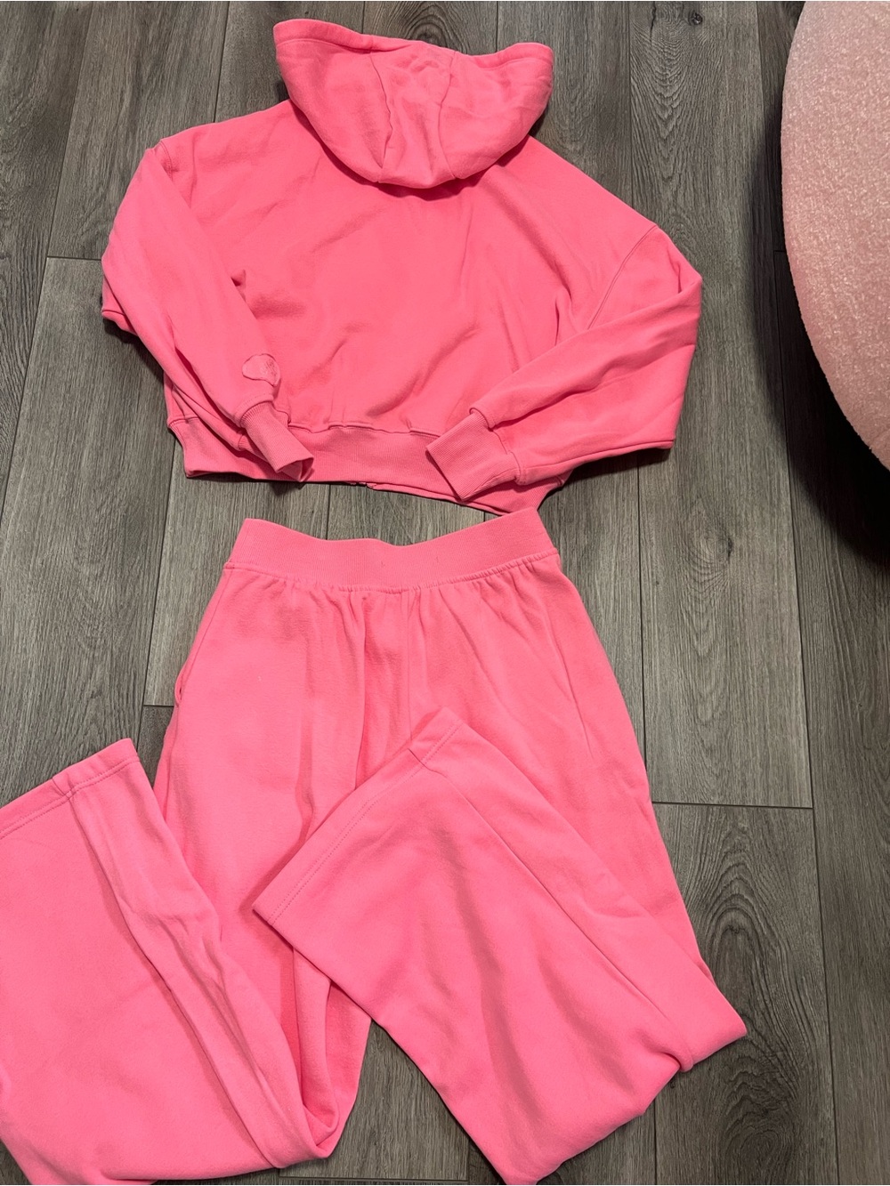 NWOT-Bright Pink Zip Hoodie & Jogger Set - Picture 4 of 4